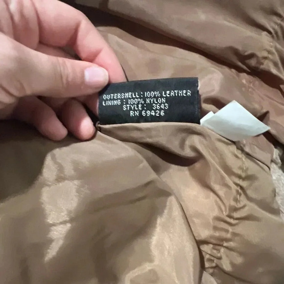 Chia Vintage Womens 80s Leather Suede Jacket Size Large Padded Western Biker - Picture 7 of 9